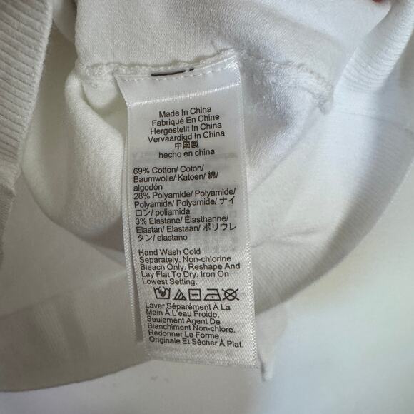 J.Crew New Jackie Cardigan SZ M White Egyptian Cotton Button Up Crewneck Stretch - Picture 7 of 8